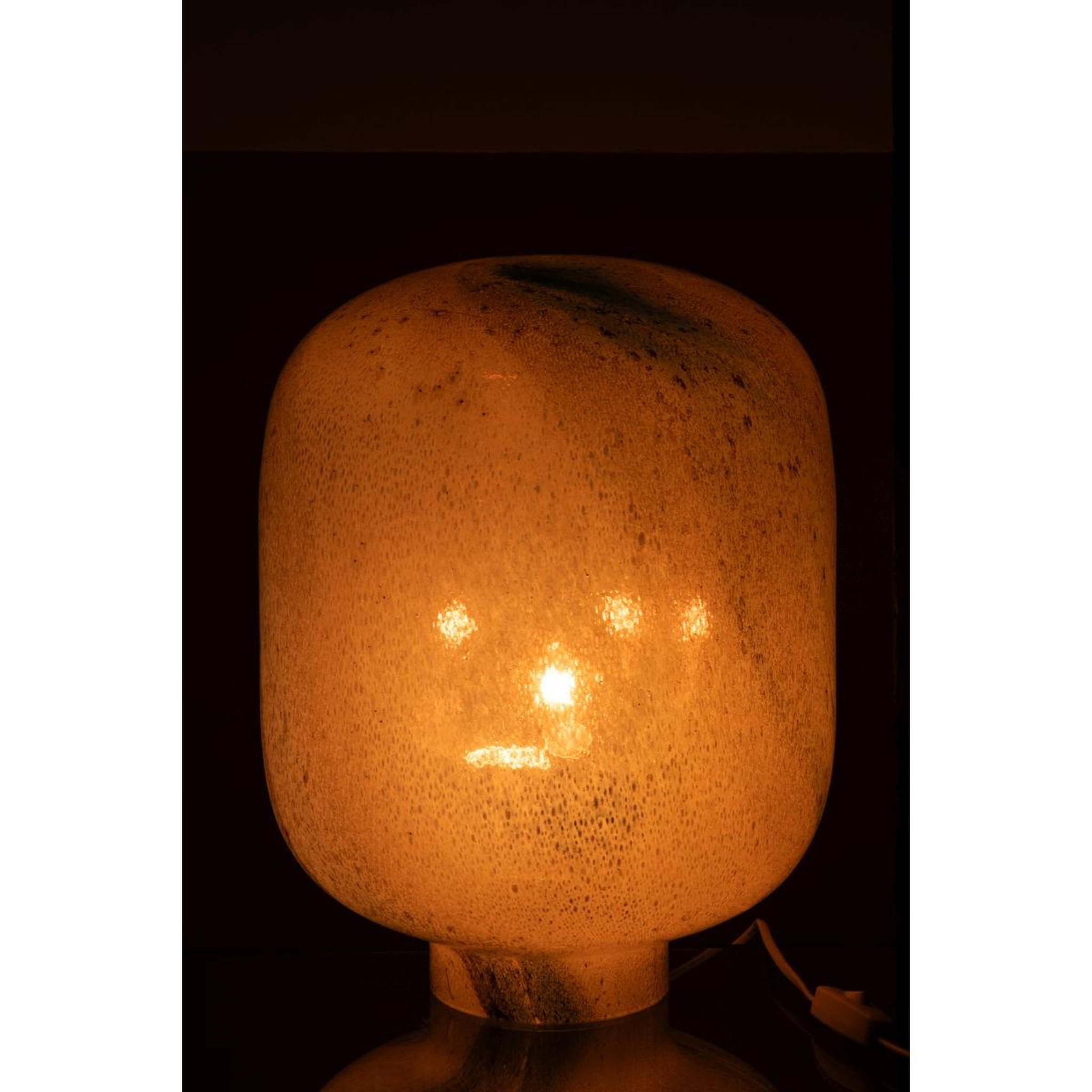 Voir la diapositive 3 : J-LINE Lampe à poser en verre  bola  38cm bleu & blanc