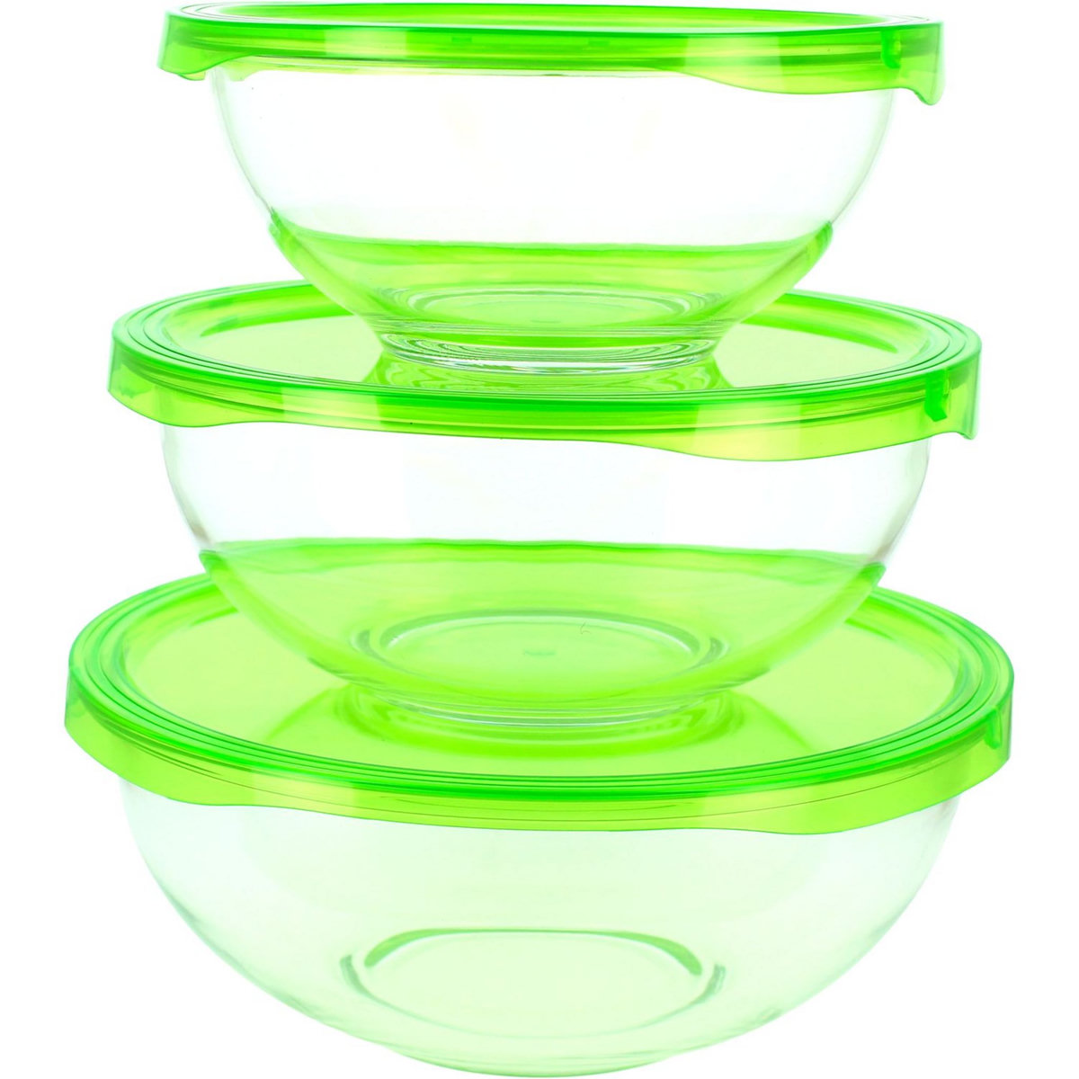 3 saladiers avec couvercle 20,6 cm / 23,6 cm/ 26,6 cm