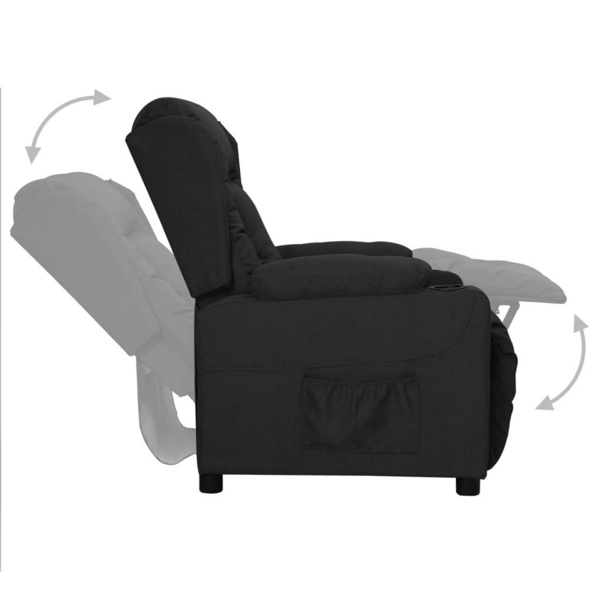 VIDAXL Fauteuil Noir Tissu