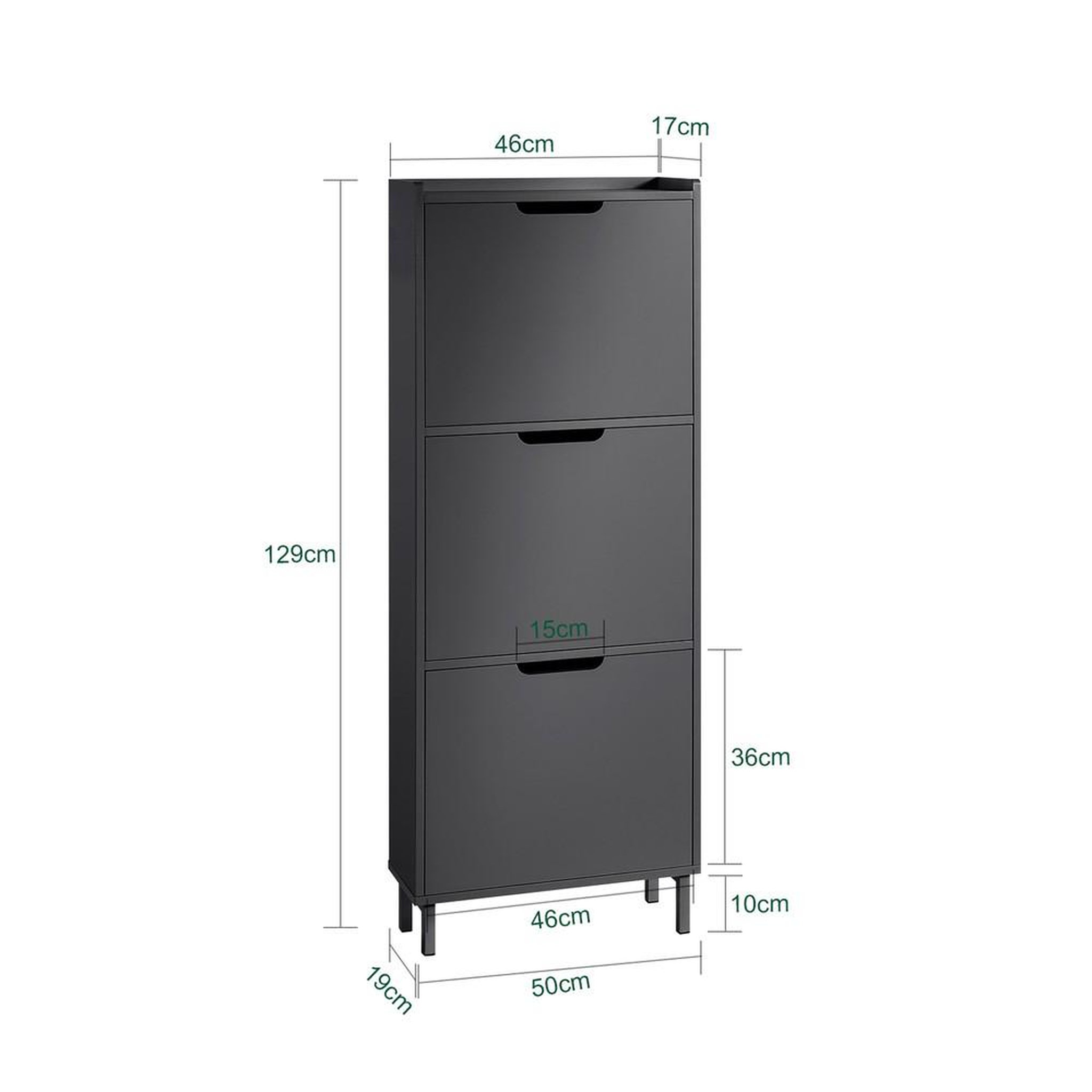 Voir la diapositive 3 : SOBUY SoBuy - Meuble À Chaussures 3 portes - Minimaliste - FSR151-H