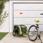 VIDAXL Remorque de velo pour animaux de compagnie vert et gris