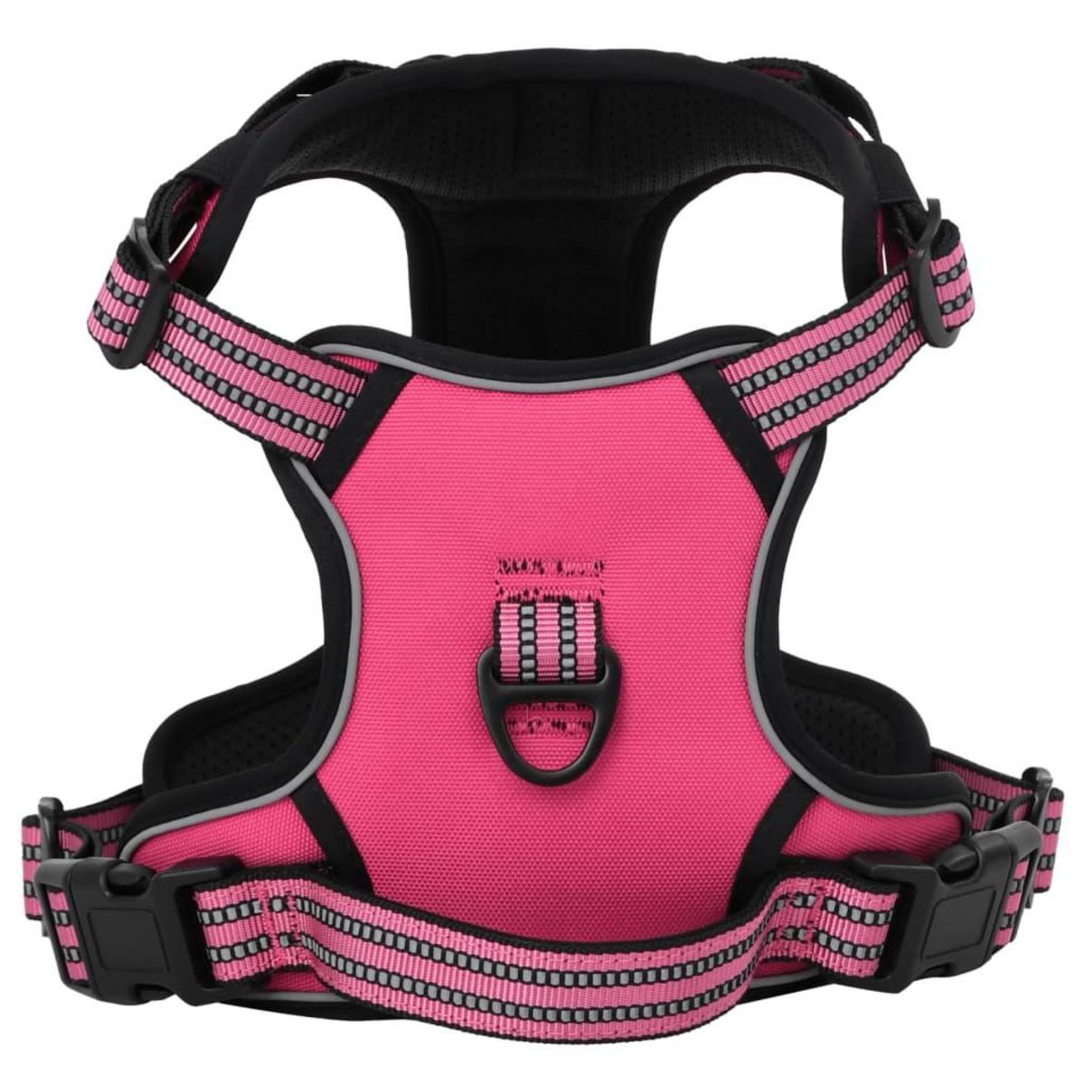 VIDAXL Harnais pour chien et bandes reflechissantes reglables rose XL