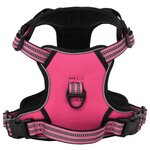 VIDAXL Harnais pour chien et bandes reflechissantes reglables rose XL