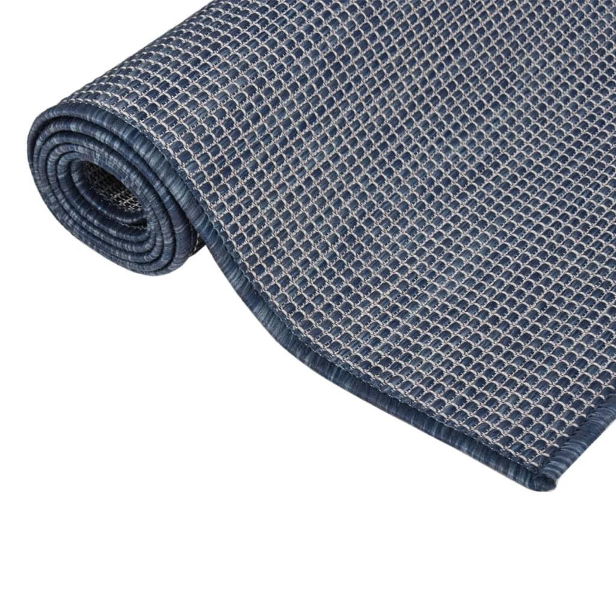 Voir la diapositive 3 : VIDAXL Tapis a tissage plat d'exterieur 120x170 cm Bleu