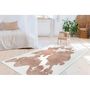 Voir la diapositive 2 : Paris Prix Tapis Imitation Fourrure  Rabbit  Taupe & Blanc