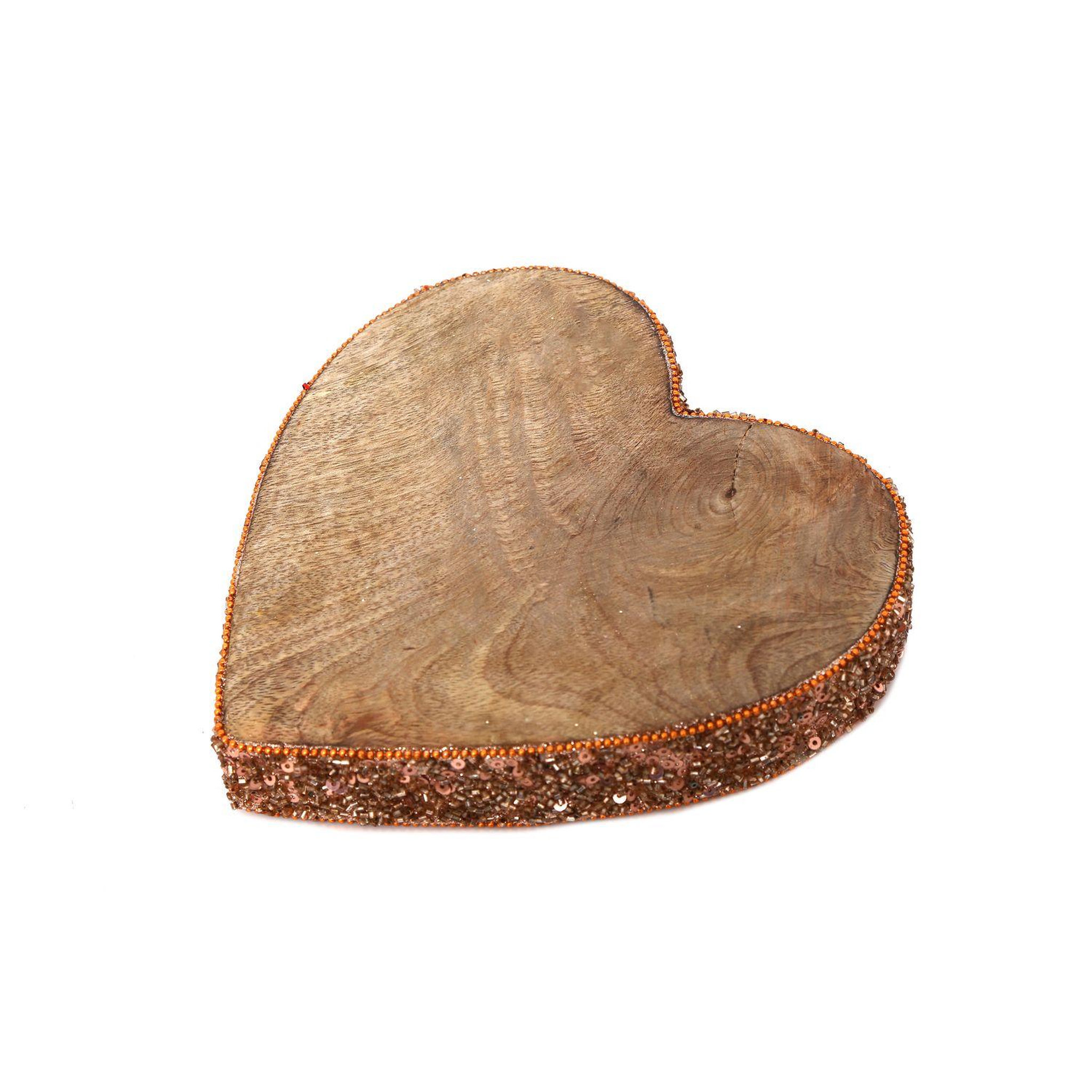 HEART OF THE HOME Décoration de noël en bois coeur natural