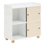 Voir la diapositive 3 : ATMOSPHERA Meuble de rangement enfant 2 portes et 2 niches BOULI - Blanc et beige