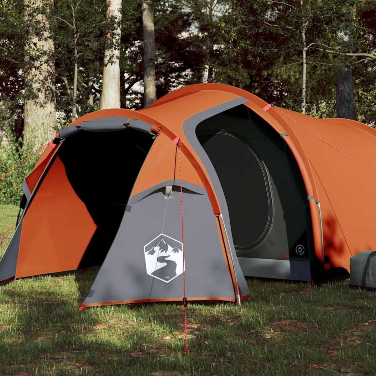 VIDAXL Tente de camping tunnel 3 personnes orange impermeable