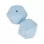 Artemio 2 perles silicone hexagonales - 17 mm - bleu pastel