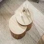 Voir la diapositive 3 : LISA DESIGN Jade - lot de 2 tables basses gigognes effet travertin - pieds en bois massif de manguier - 60 cm