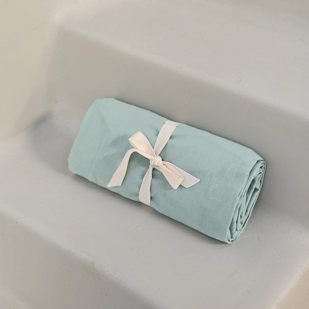 Petit Béguin Drap housse enfant bleu 90 x 190 cm