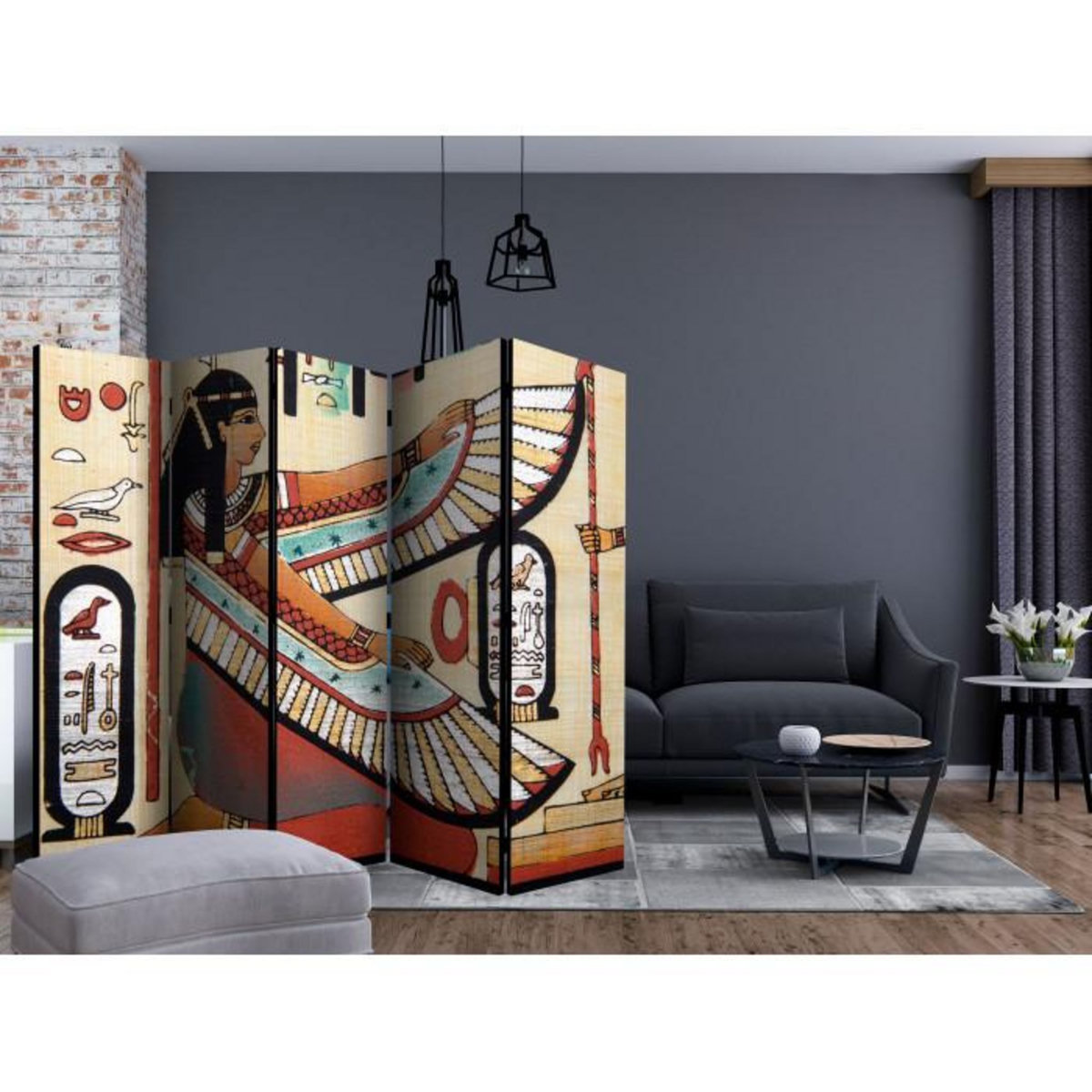 Paris Prix Paravent 5 Volets  Egyptian Motif  172x225cm