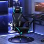 Voir la diapositive 2 : VINSETTO Vinsetto Fauteuil gaming chaise gamer réglable pivotant dossier inclinable repose-pied polyester bleu noir