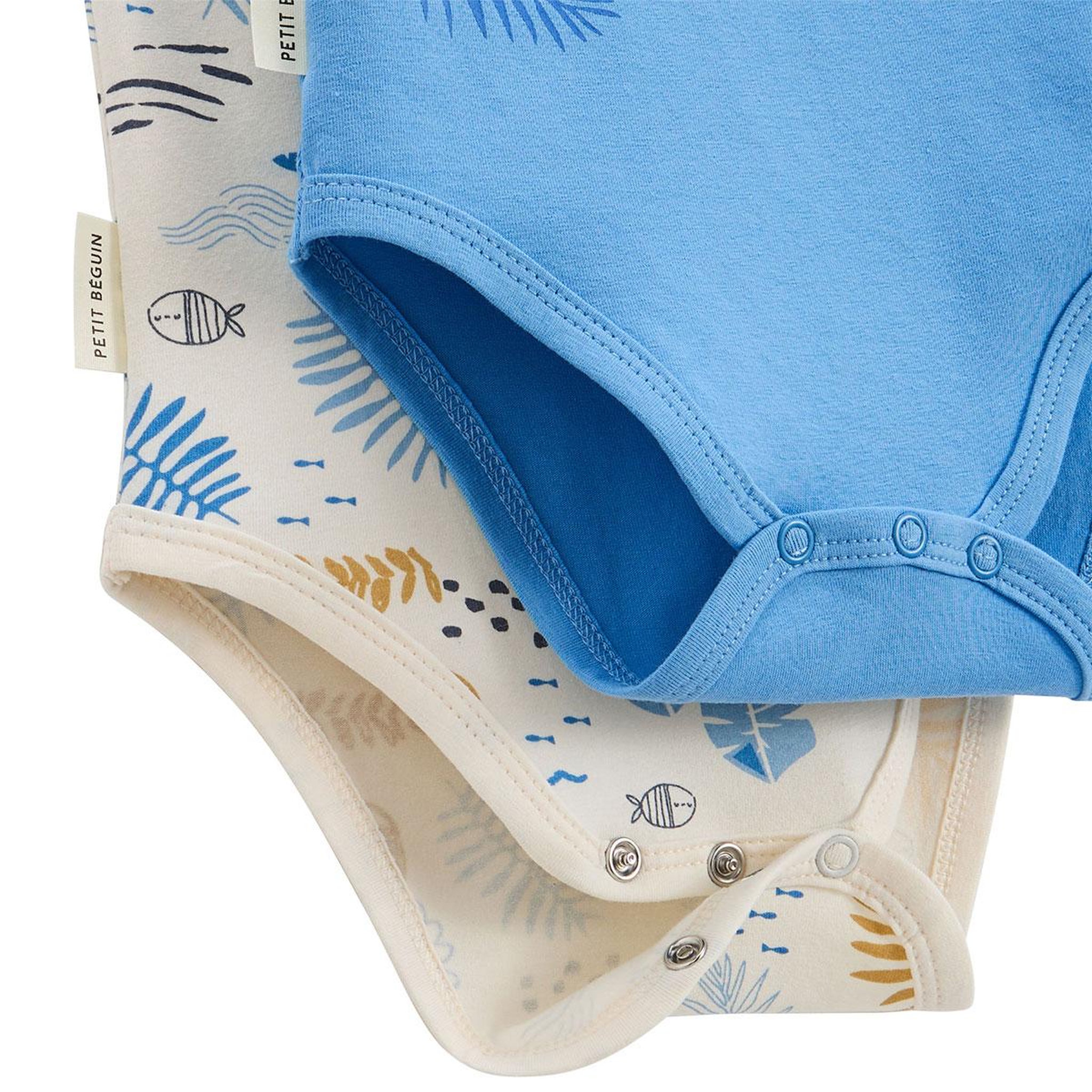 Voir la diapositive 2 : Petit Béguin Lot de 2 bodies bébé sans manches biscarosse