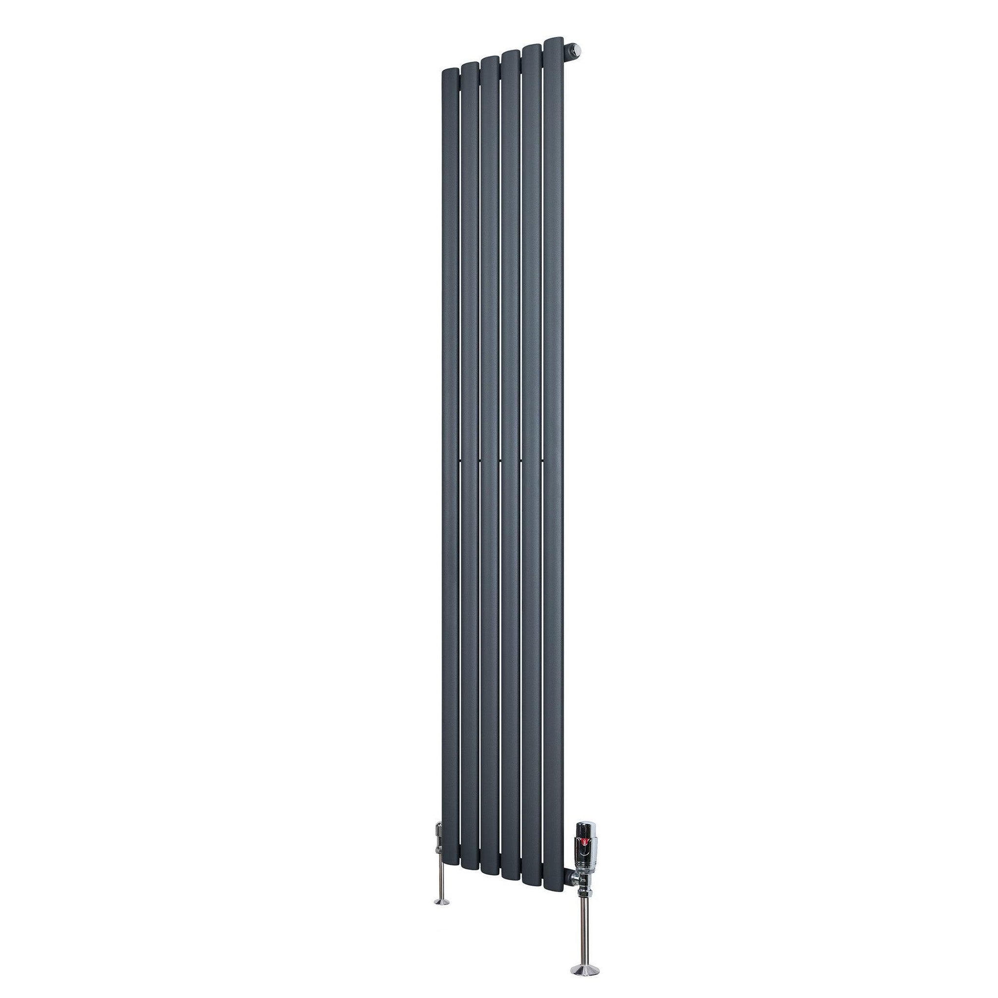 Voir la diapositive 1 : MONSTERSHOP Radiateur à colonnes ovales & vannes, 1 panneau - 1800 x 360 mm