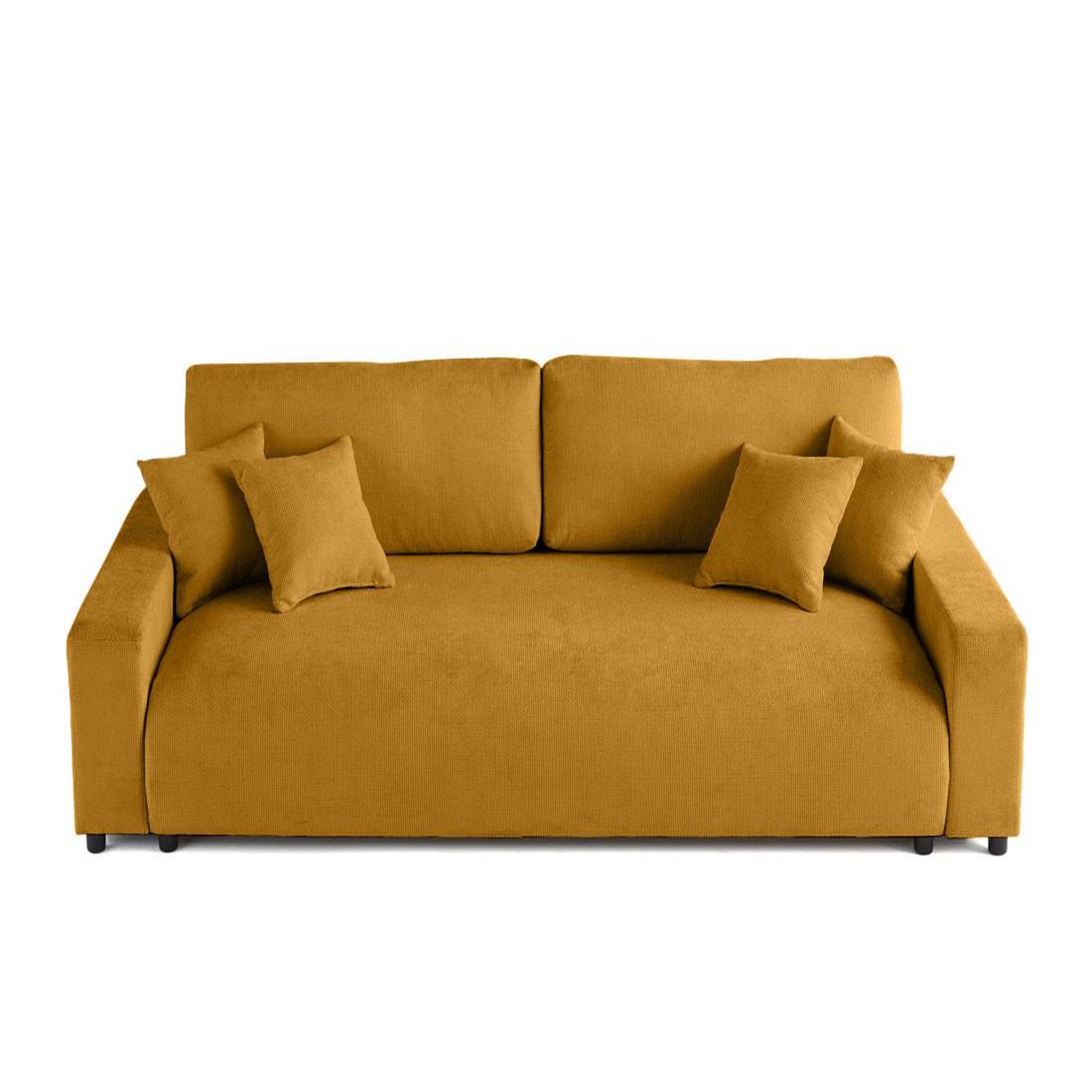 Voir la diapositive 1 : BEST MOBILIER Pivoine - canapé droit 3 places - convertible avec coffre - en velours texturé