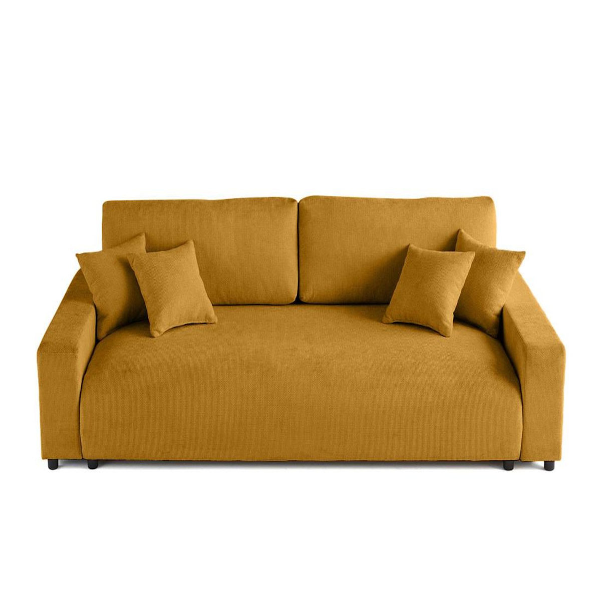 LISA DESIGN Pivoine - canapé droit 3 places - convertible avec coffre - en velours texturé