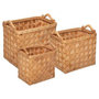 Voir la diapositive 1 : ATMOSPHERA Lot de 3 Paniers de Rangement  Bois  37cm Caramel