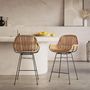 Voir la diapositive 2 : Rendez vous déco Lot de 2 chaises pour îlot central 65 cm en résine tressée naturelle - Carmela