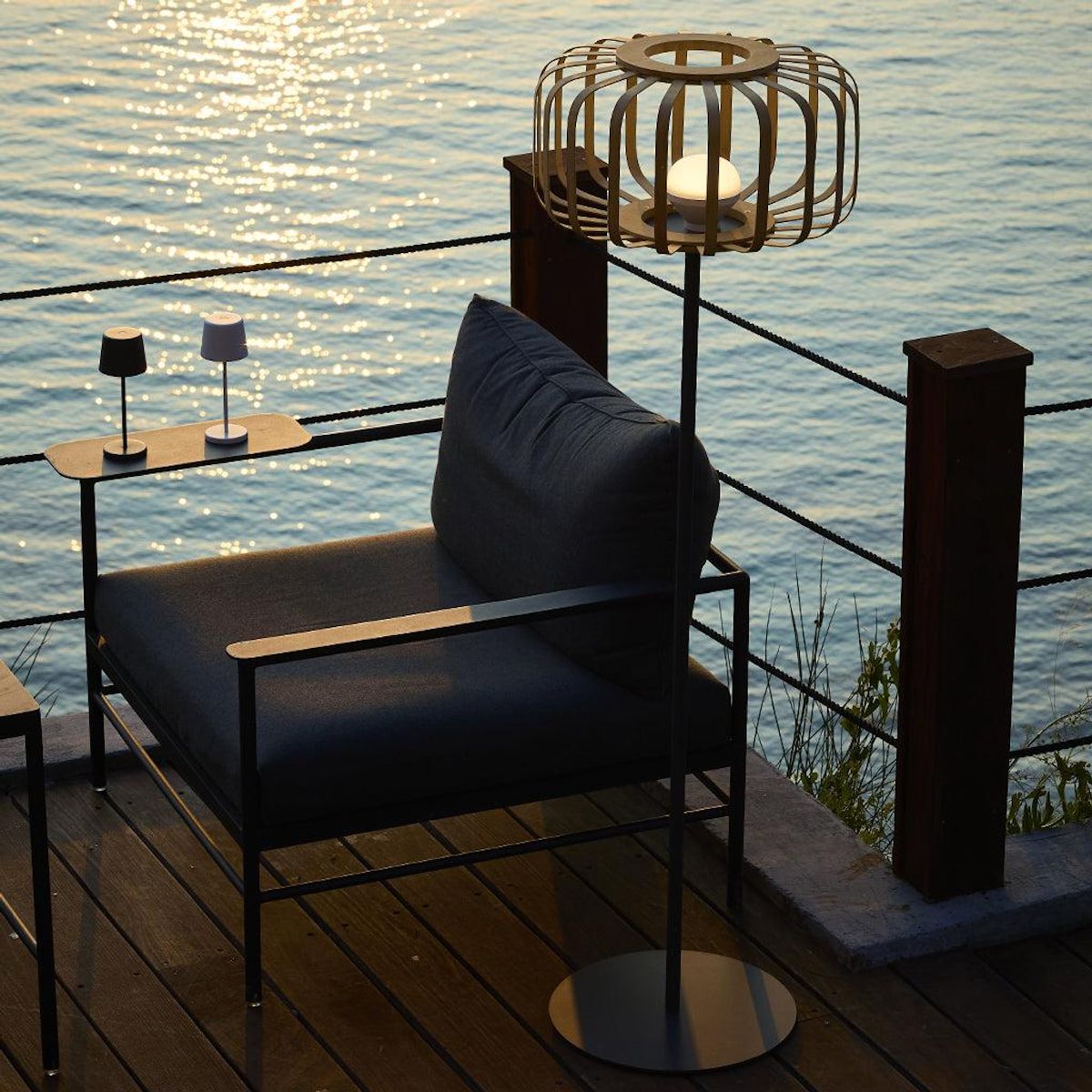 Lumisky Lampadaire sans fil STANDY BAMBOU Beige Bambou H150cm