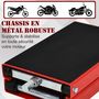 Voir la diapositive 5 : HOMCOM Lève moto béquille d'atelier stand moto tout-terrain moto cross supermotard hauteur réglable acier rouge et noir