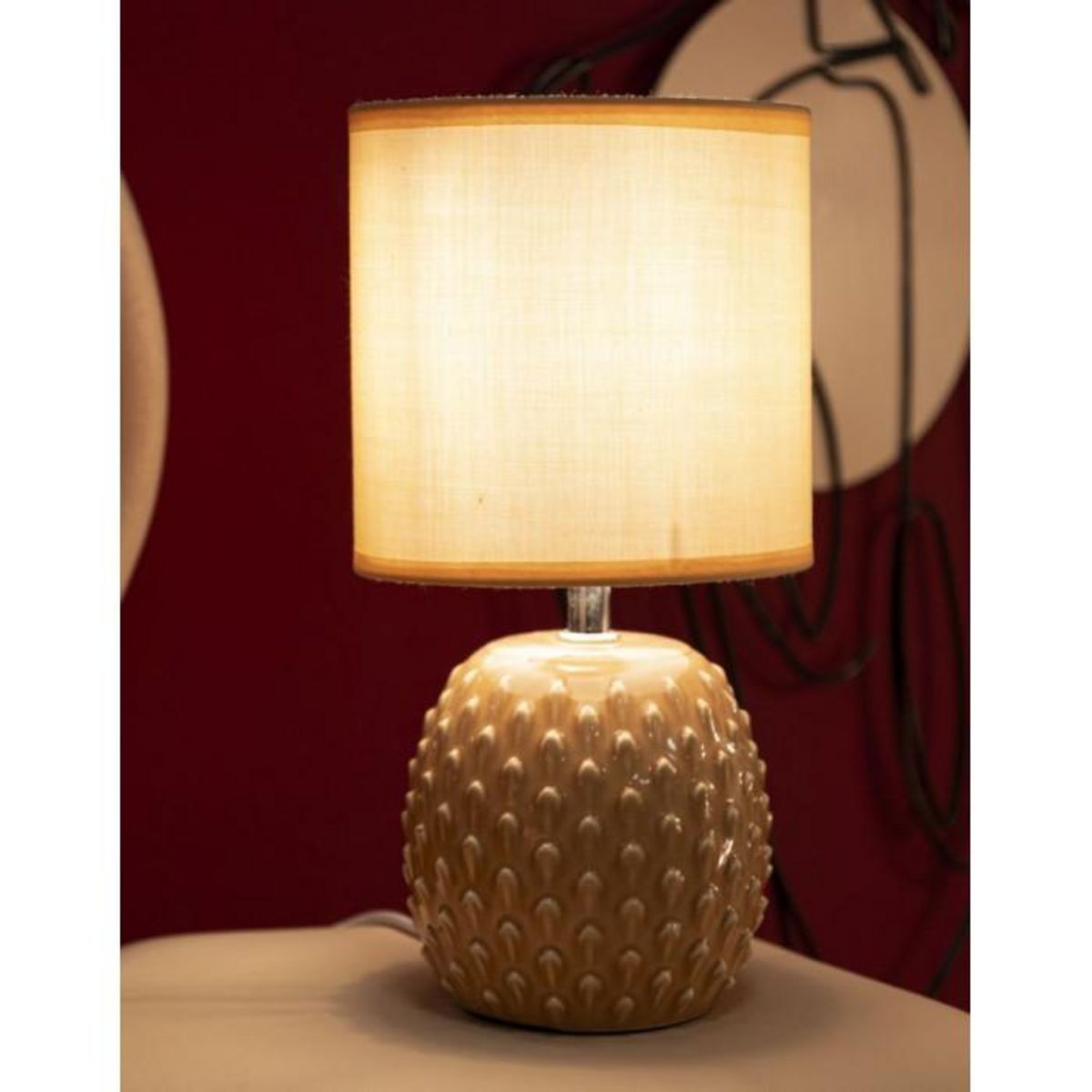 Paris Prix Lampe à Poser en Céramique  Pontus  27cm Pêche
