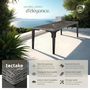 Voir la diapositive 2 : tectake Table en rotin avec cadre en aluminium et bois gris