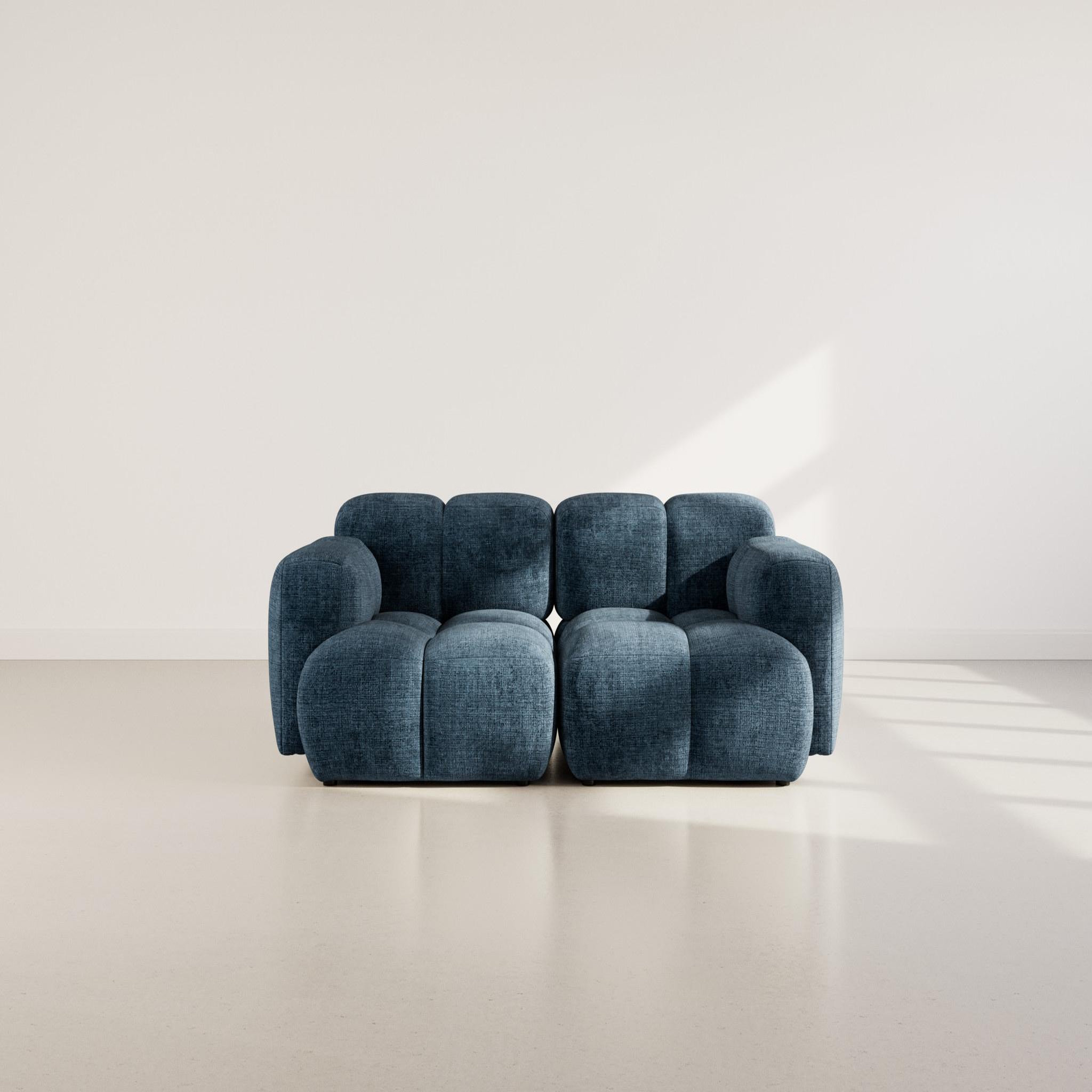 Voir la diapositive 2 : BEST MOBILIER Grace - canapé modulable 2 places en velours texturé