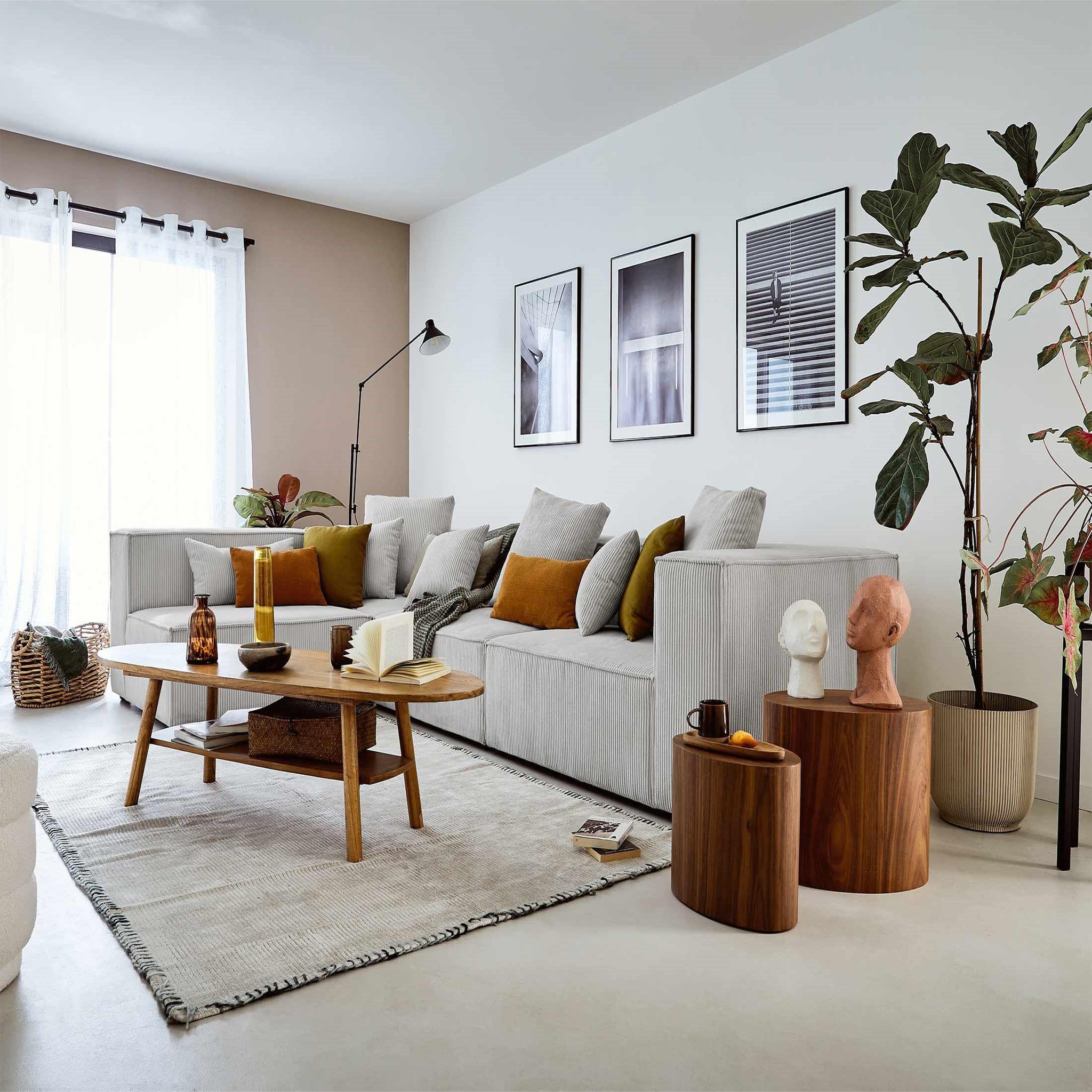 Voir la diapositive 3 : BEST MOBILIER Colombine - canapé modulable d'angle gauche - 6 places - en velours côtelé