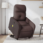 VIDAXL Fauteuil inclinable de massage electrique Marron fonce Tissu