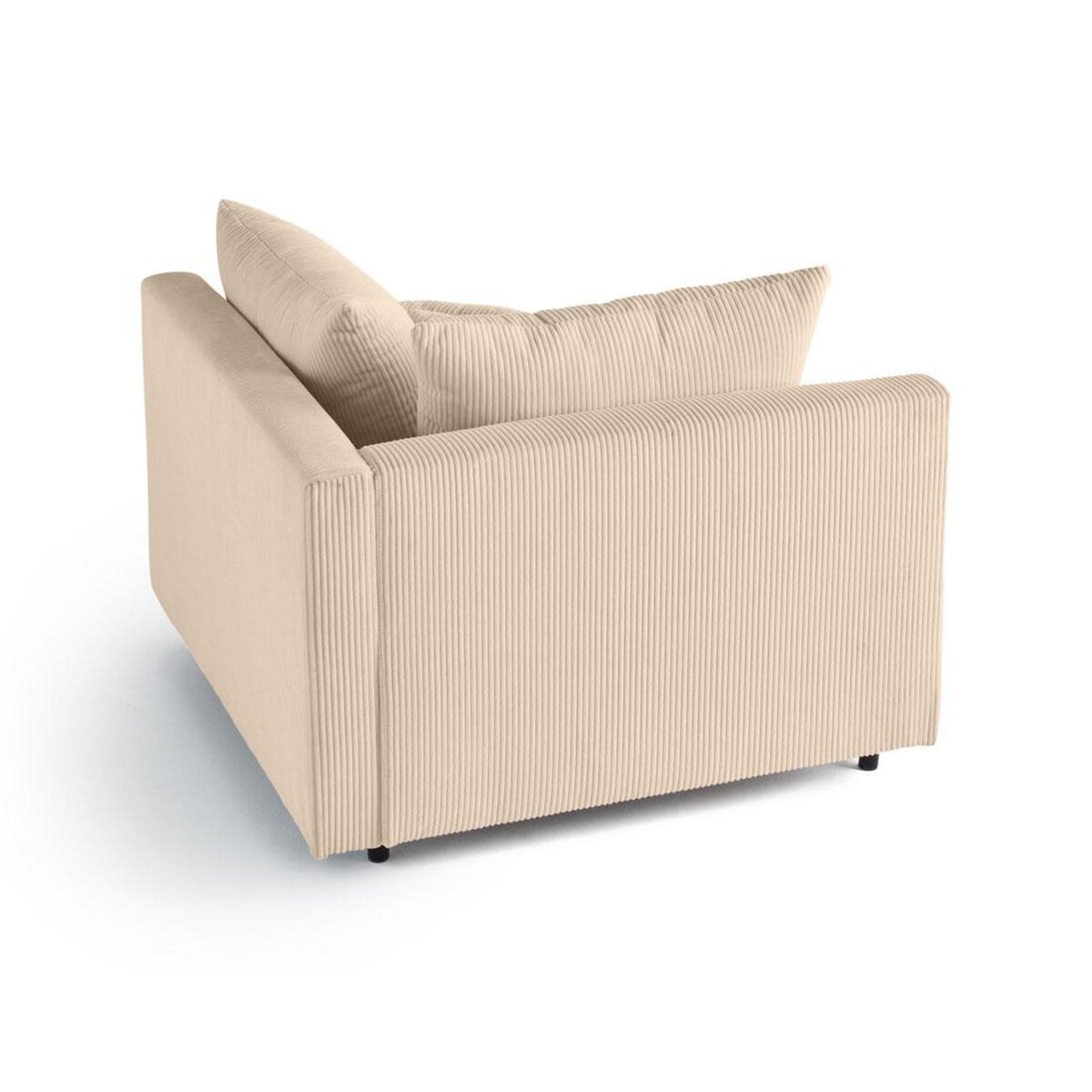 LISA DESIGN Edinburg - module d'assise d'angle gauche - en velours côtelé