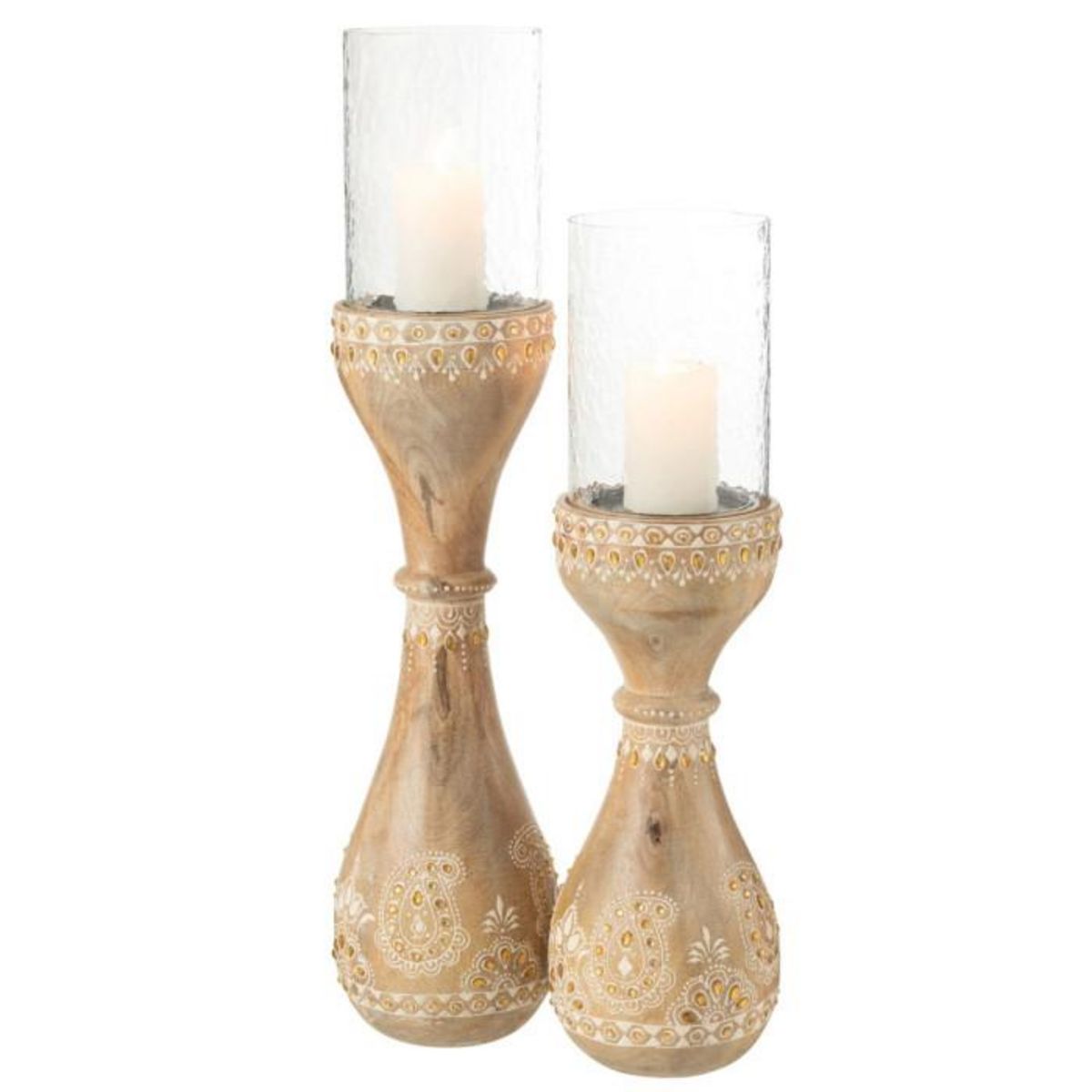 Paris Prix Photophore en Bois  Perle du Sahara  56cm Naturel