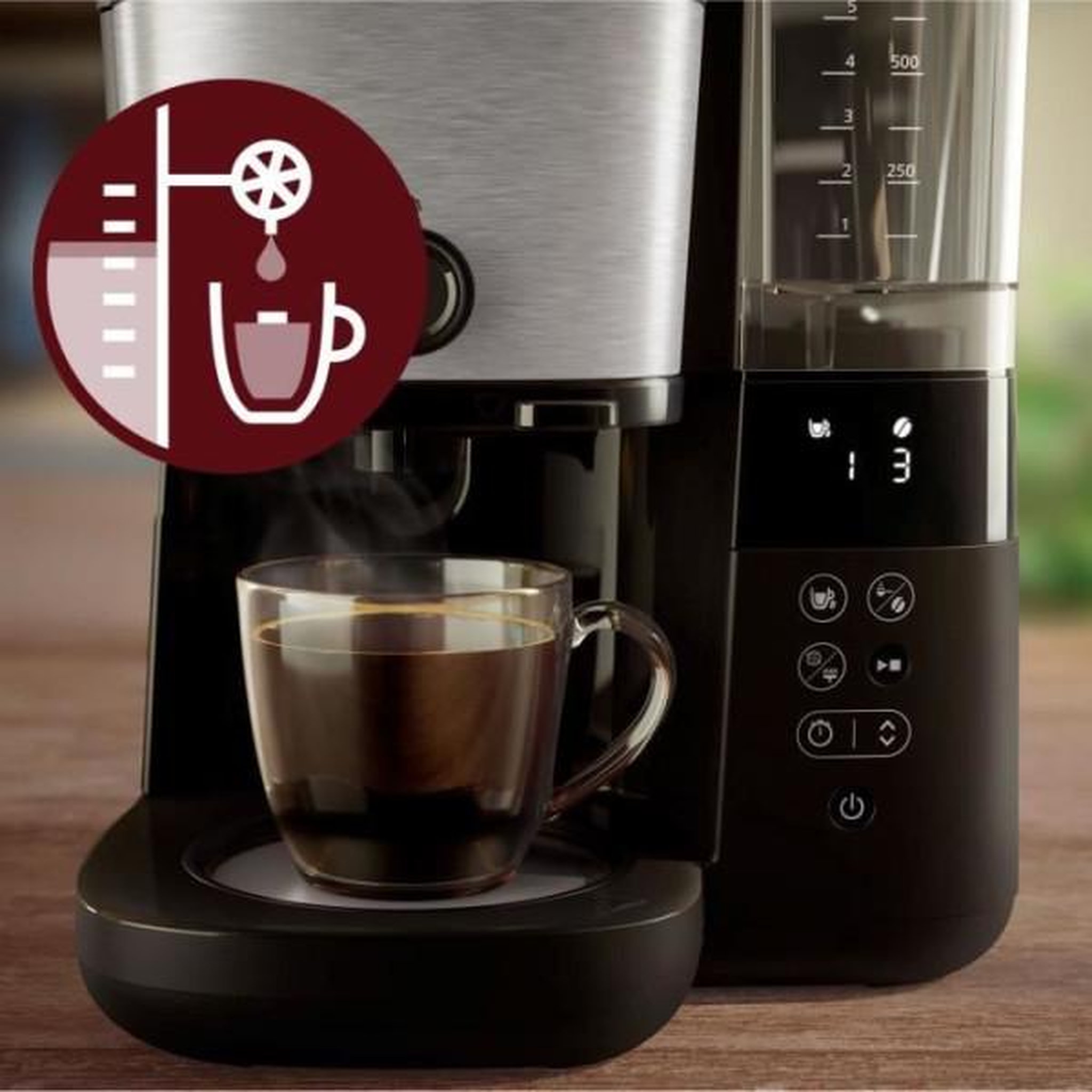 Voir la diapositive 5 : Philips Cafetière filtre 1.2l 1000w noir - hd7888.01