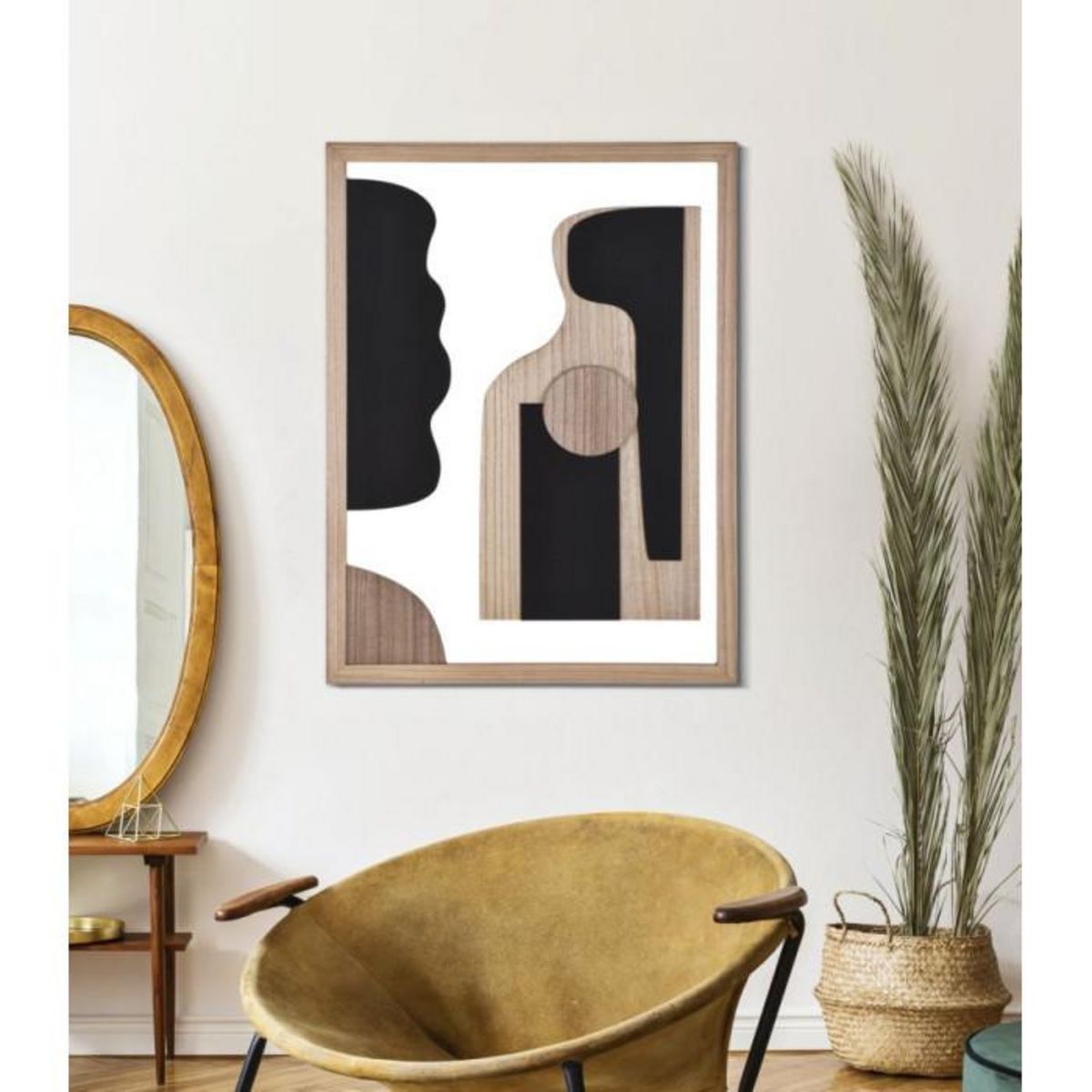 Paris Prix Décoration Murale Encadrée  Astry  80cm Naturel & Noir