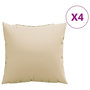 Voir la diapositive 2 : VIDAXL Coussins de canape lot de 4 beige 50x50 cm tissu