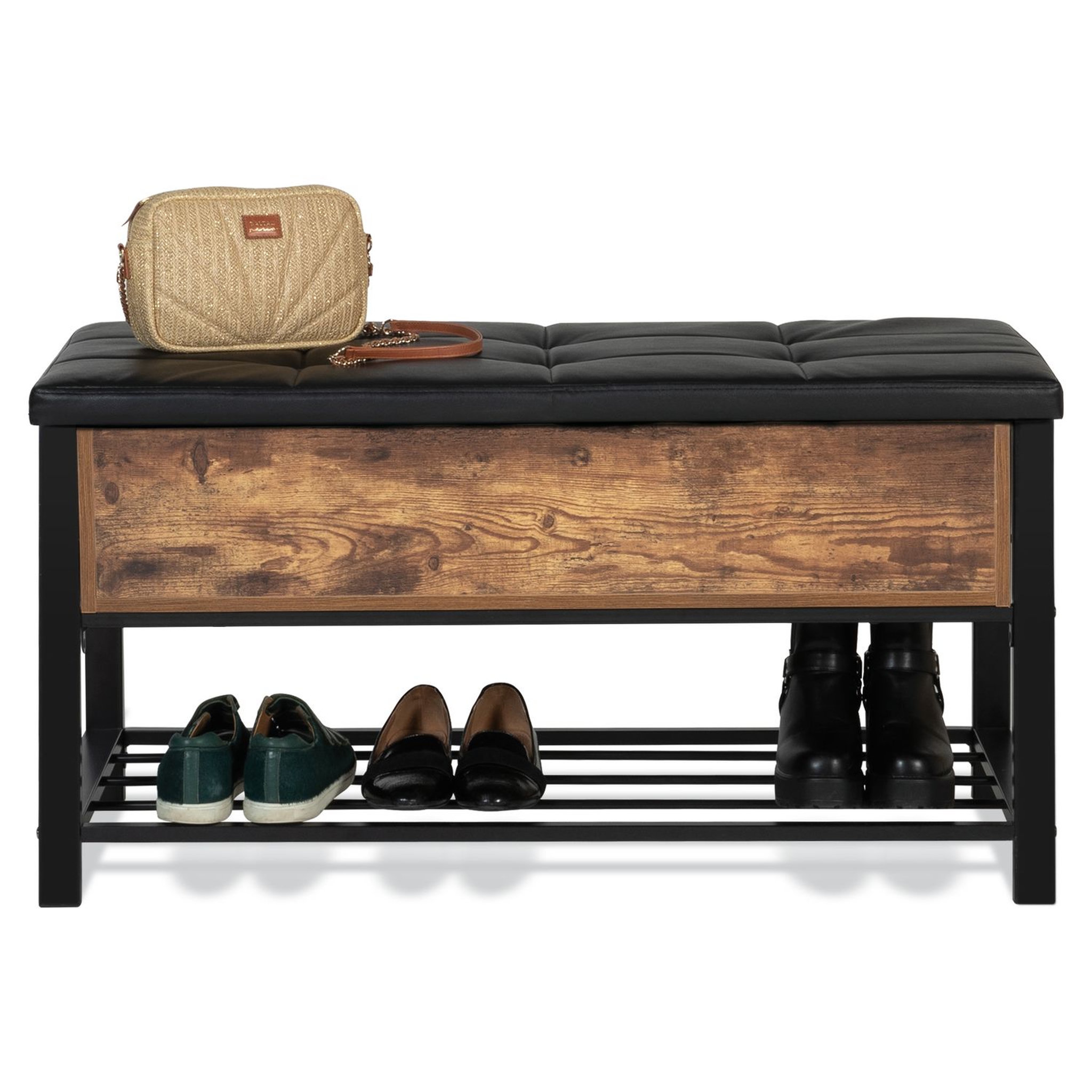 Voir la diapositive 4 : Banc coffre d'entrée range chaussures NINO