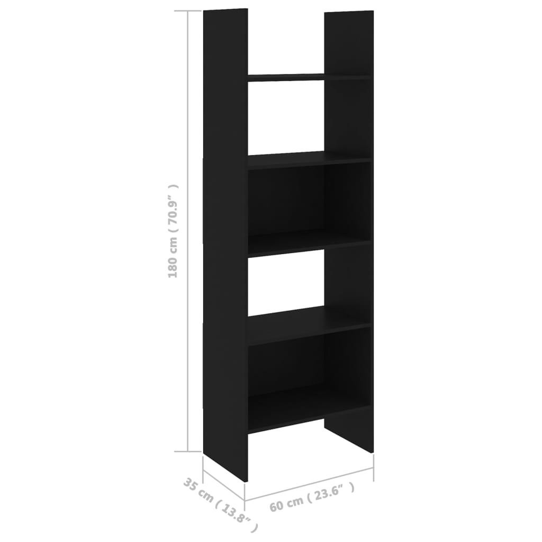 Voir la diapositive 6 : VIDAXL Bibliotheque Noir 60x35x180 cm Bois d'ingenierie