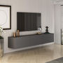 Voir la diapositive 3 : Habitat et Jardin Meuble TV en bois  West  150 x 32 x 30 cm - Anthracite