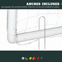 Voir la diapositive 6 : HOMCOM But de football cage de foot but futsal - dim. 3L x 1,2l x 2H m - PVC blanc