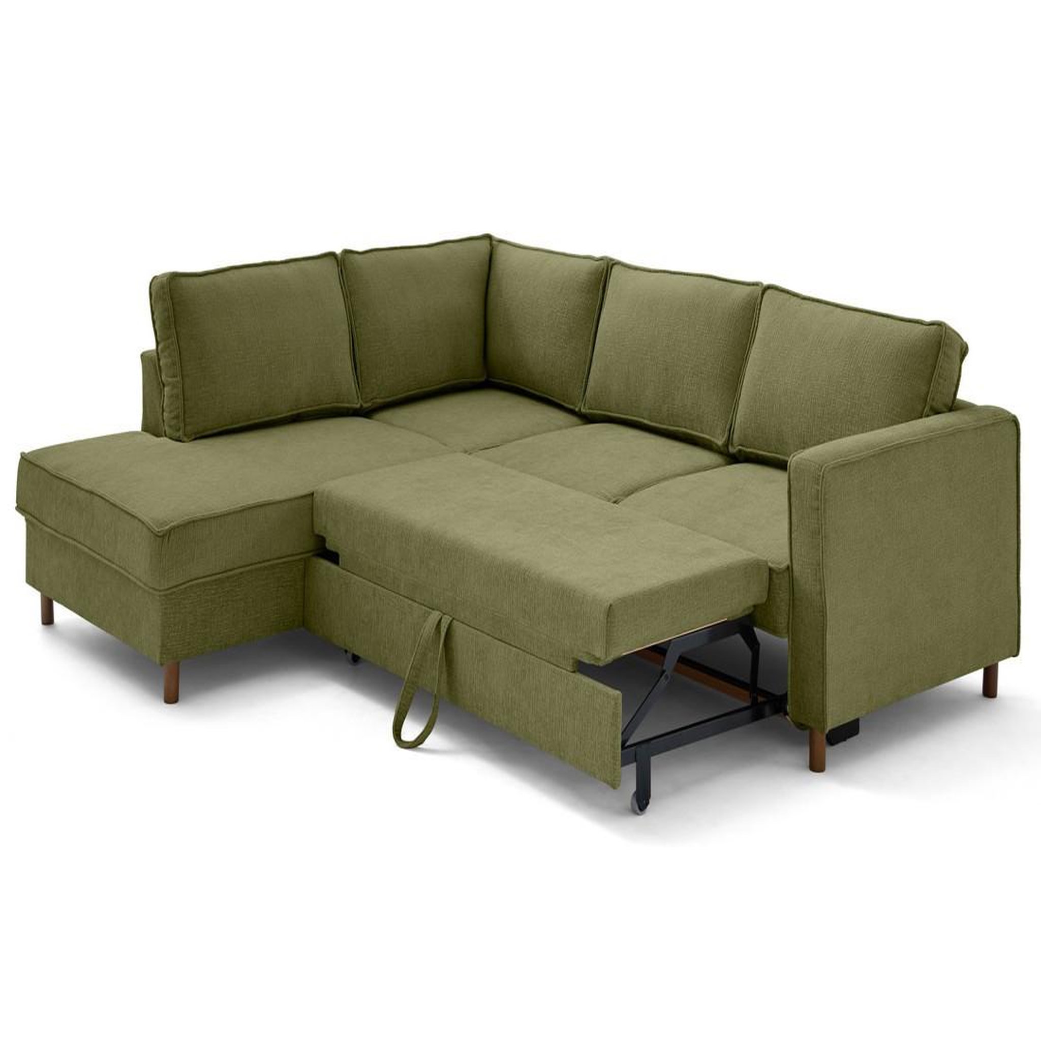 Voir la diapositive 2 : LISA DESIGN Jake - canapé d'angle gauche 5 places convertible en tissu velours relief