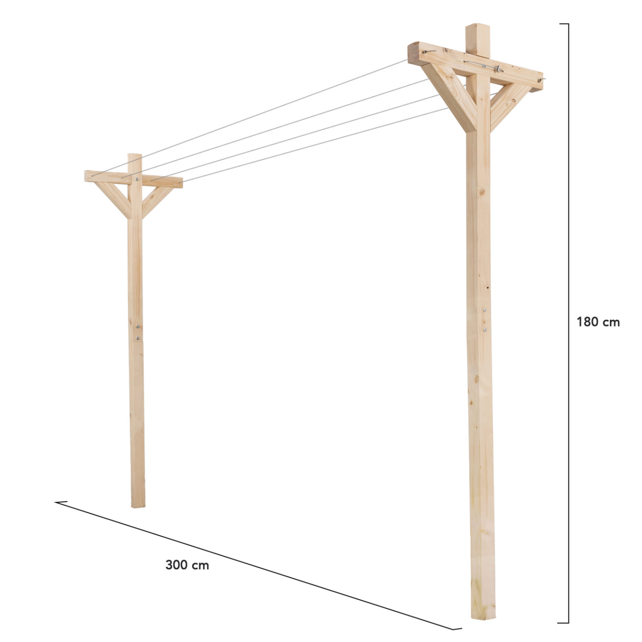 Voir la diapositive 4 : ID MARKET Etendoir à linge extérieur madera capacité 12m en bois