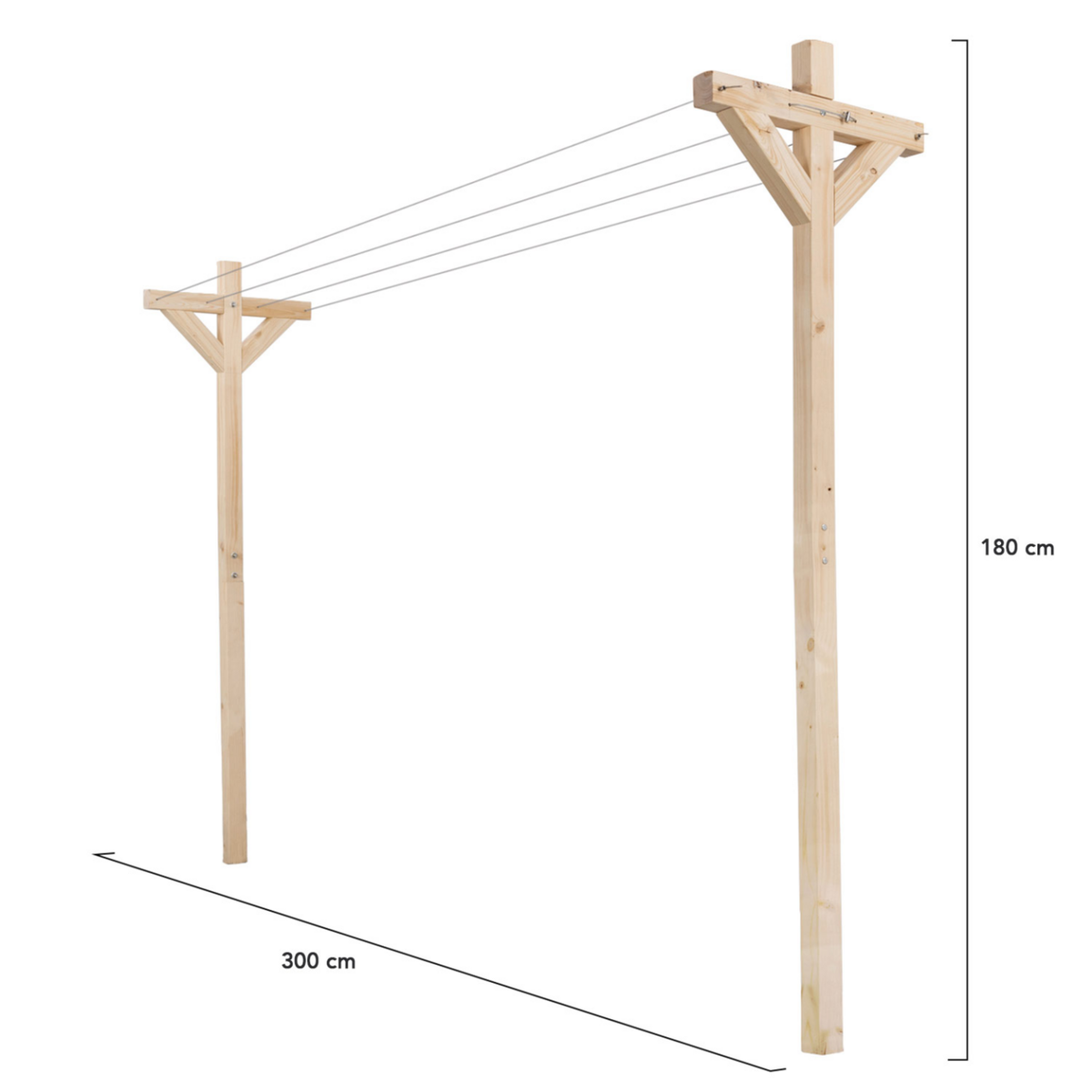ID MARKET Etendoir à linge extérieur MADERA capacité 12M en bois