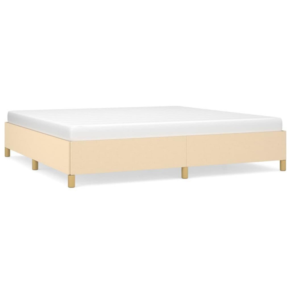 VIDAXL Cadre de lit sans matelas creme 200x200 cm tissu