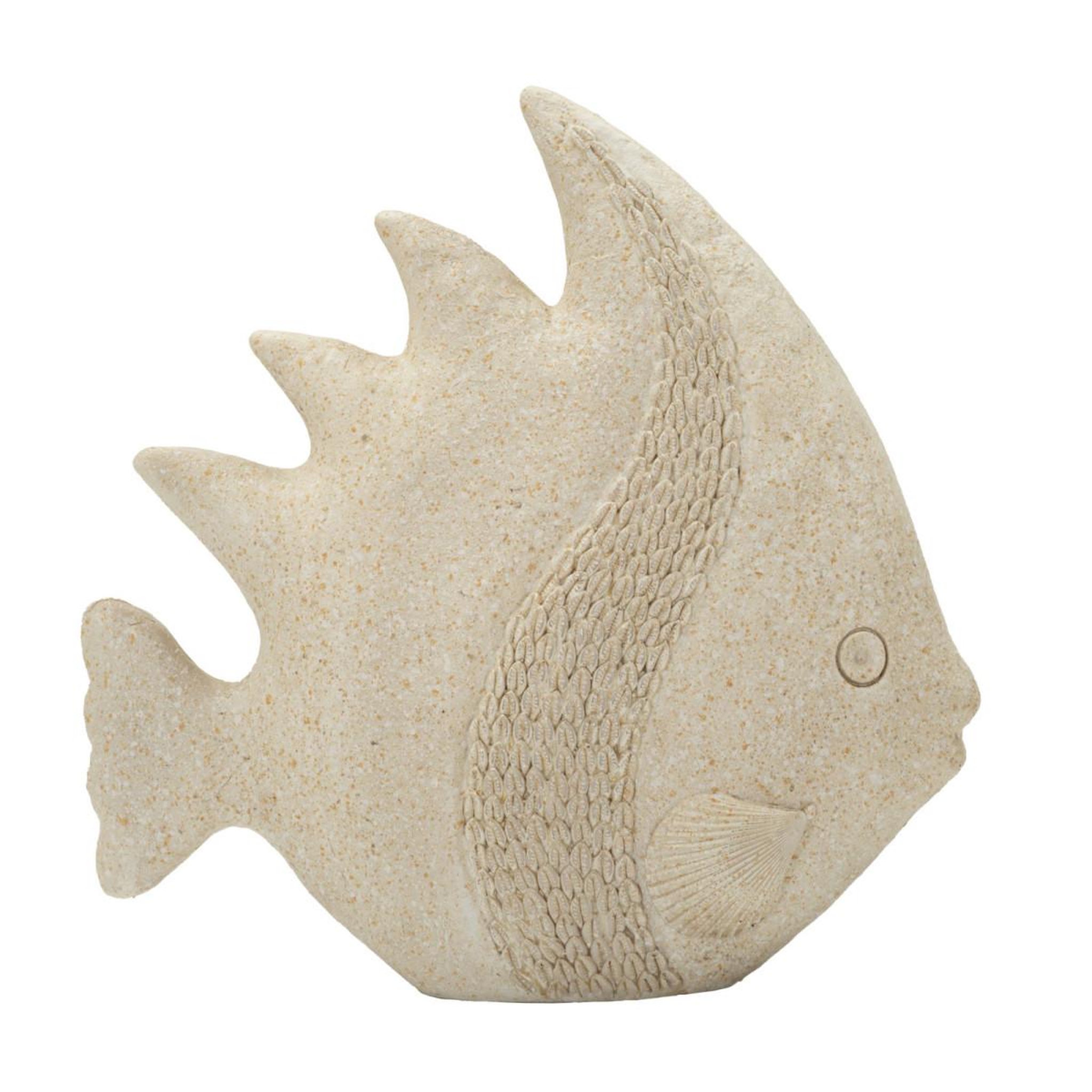 Paris Prix Statuette poisson en résine  sand  25cm beige