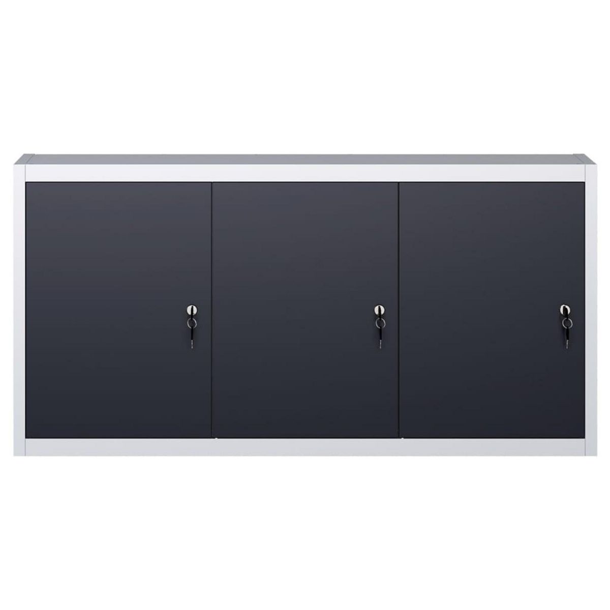 VIDAXL Armoire a outils murale Style Industriel Metal Gris et noir