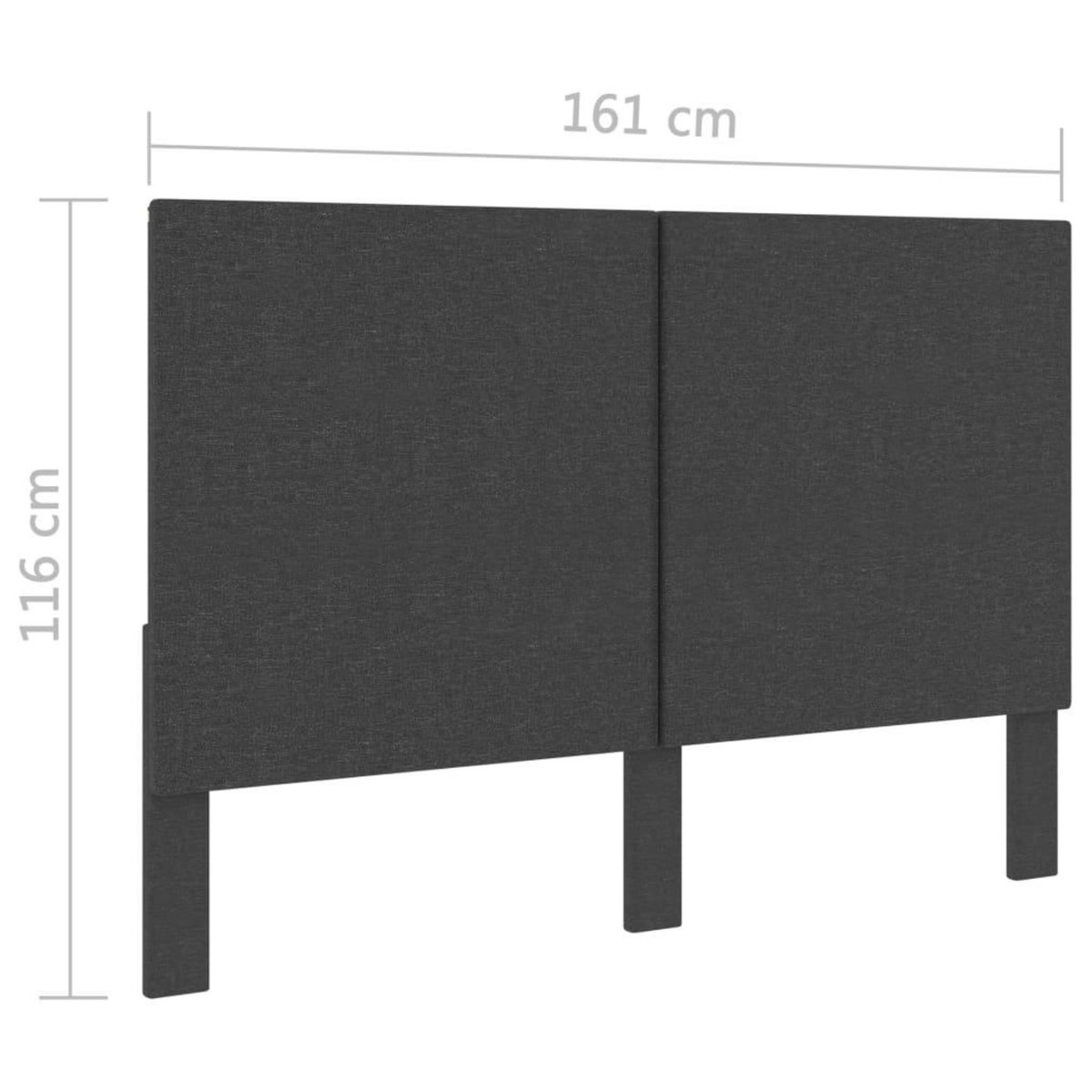 VIDAXL Tete de lit Gris fonce Tissu 160x200 cm