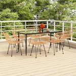 VIDAXL Ensemble a manger de jardin 7 pcs Resine tressee