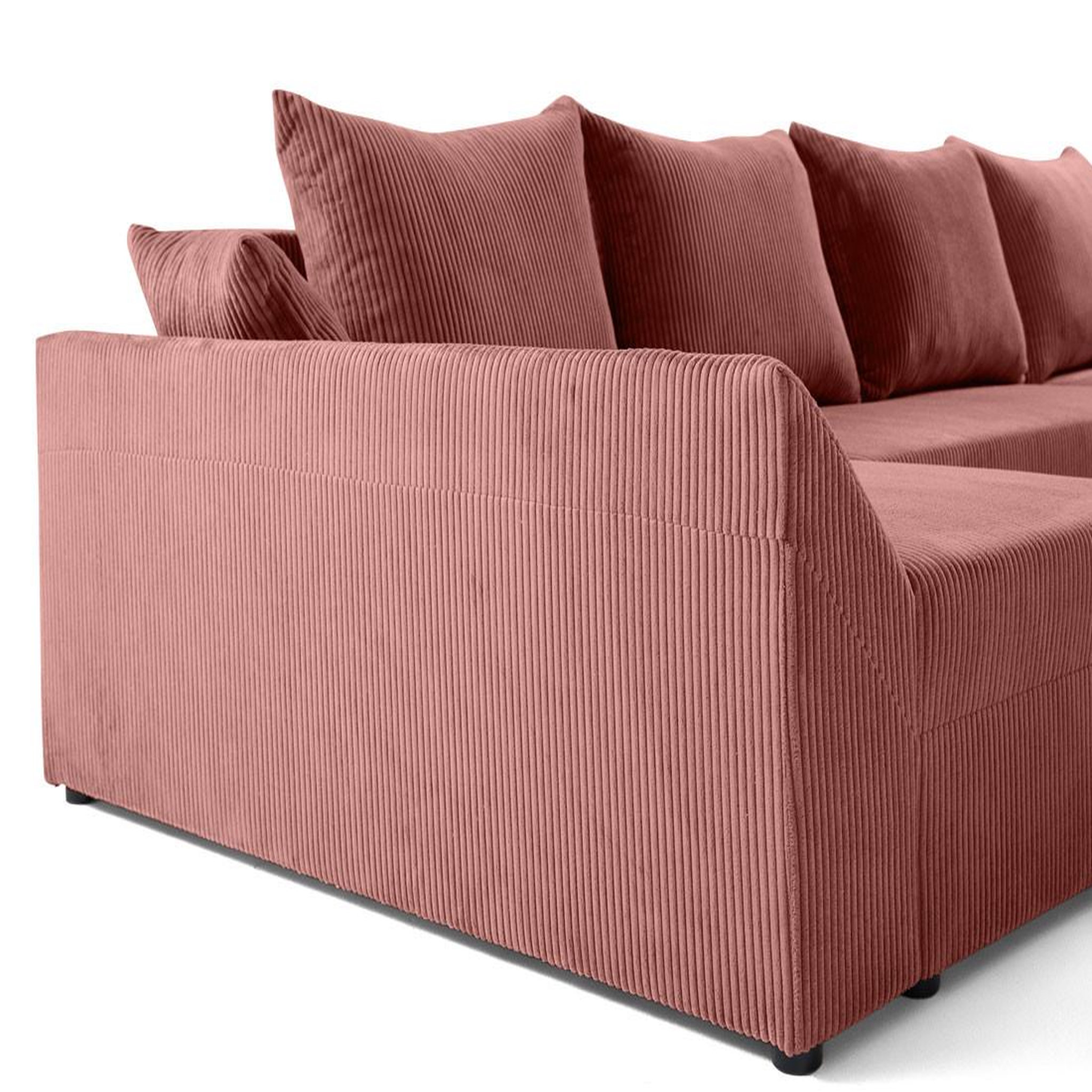 Voir la diapositive 5 : BEST MOBILIER Mike - canapé panoramique en u - 7 places - convertible avec coffre - en velours côtelé