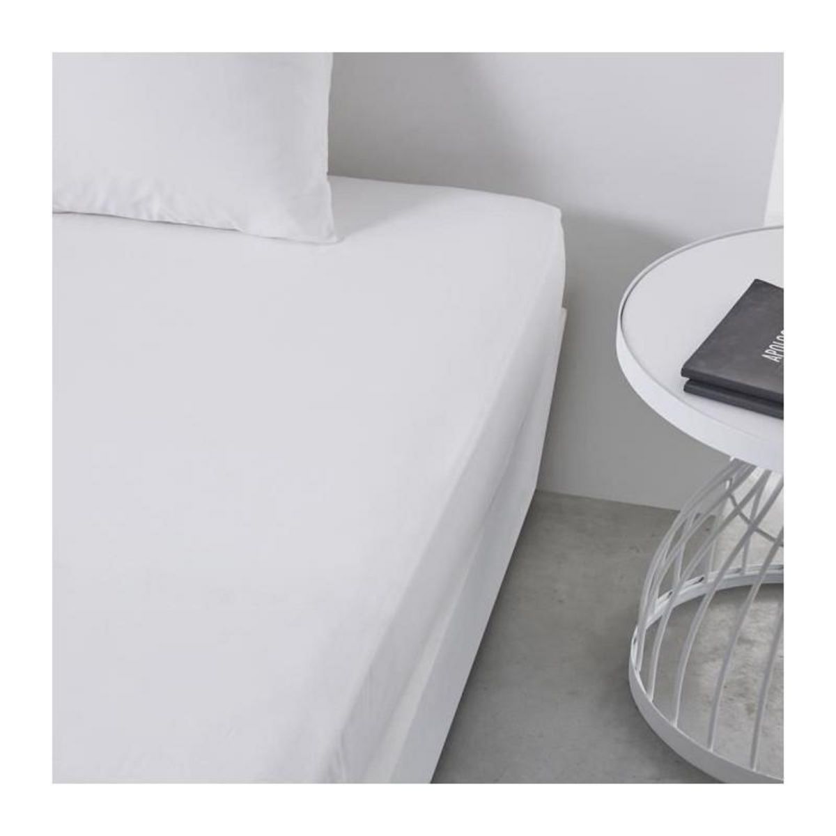 Today Drap housse TODAY Essential - 140 x 190 cm - 2 personnes - 100% Coton uni - Craie