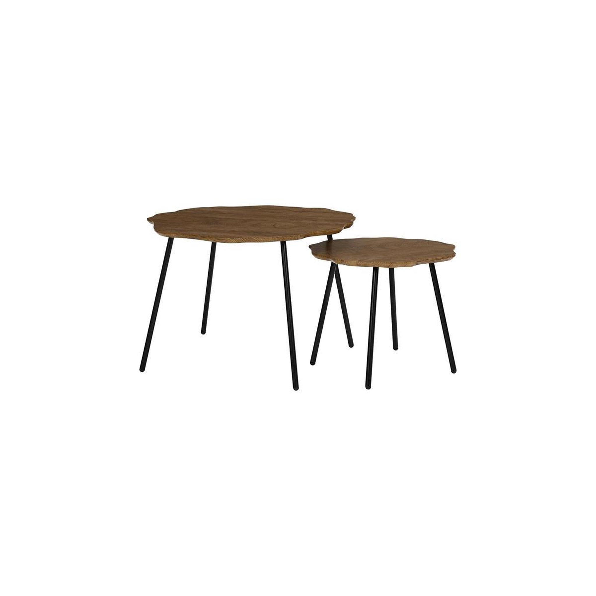 The Home Deco Factory Lot de 2 tables basses gigognes  forest  60cm marron